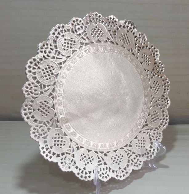 KIT 260 DOILIES DECORAÇÃO 36,5 CM PRATA